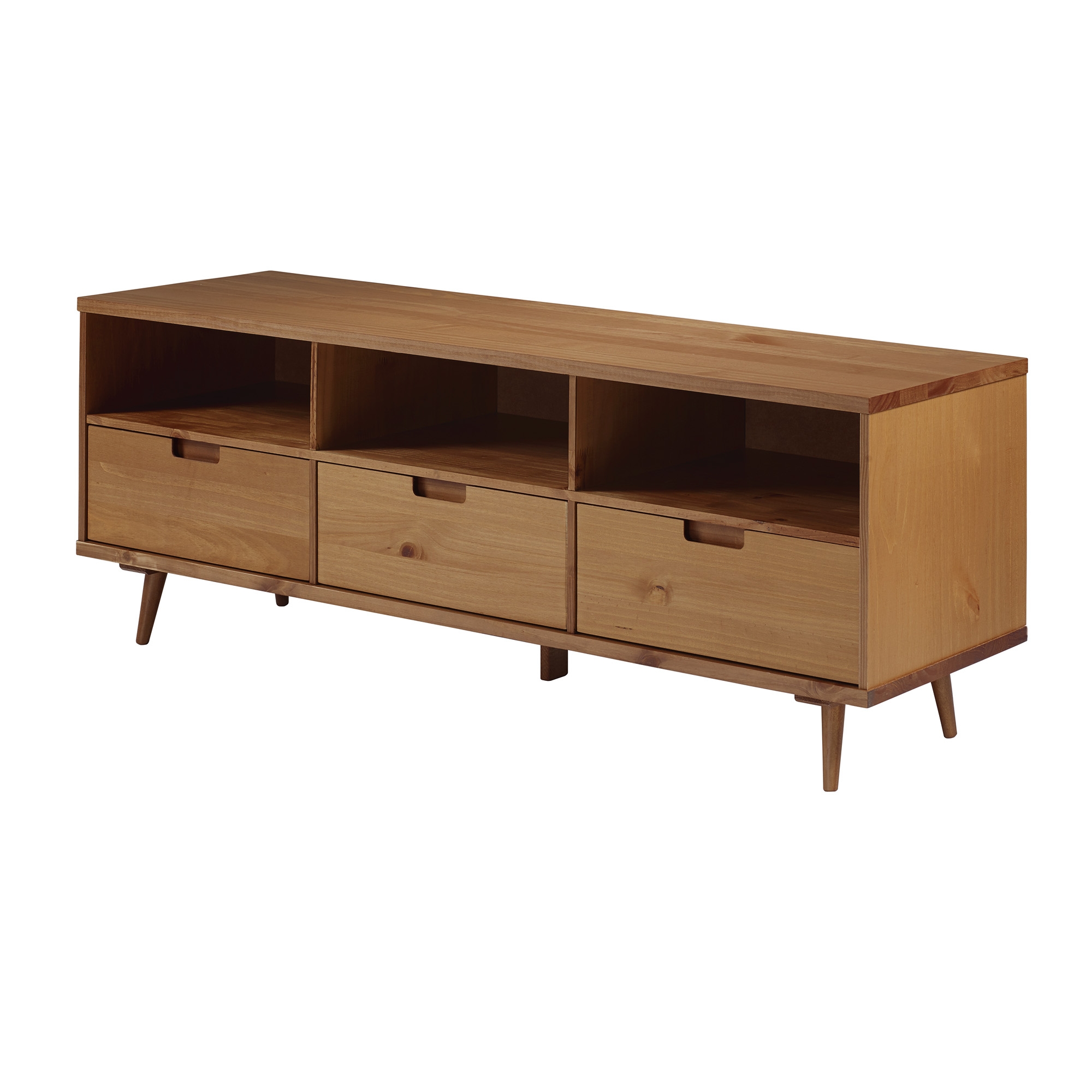 Ivy 70" 3 Drawer Solid Wood TV Stand - Caramel - Image 3