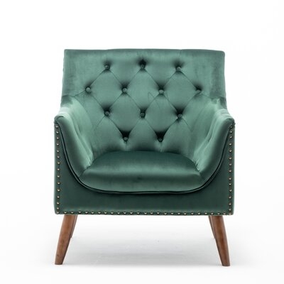 Fennelly 29" W Tufted Velvet Polyester Armchair - Image 1