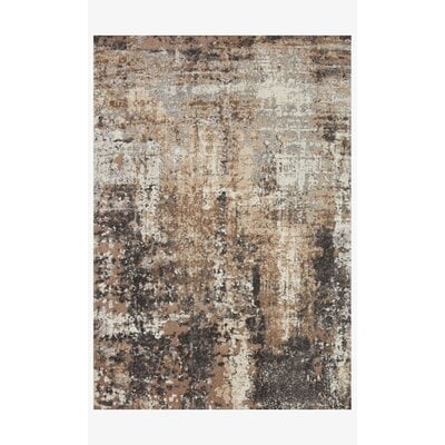 Square Ballymena Abstract Power Loom 1'6" x 1'6" Brown/Gray Area Rug - Image 0