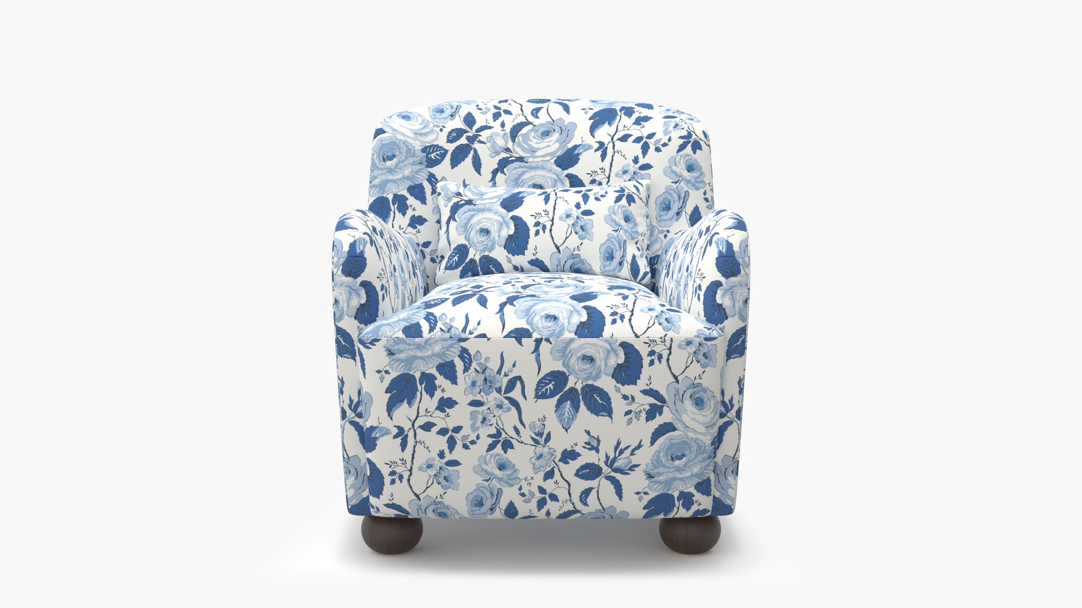 Club Chair, Delft Chintz, Espresso Bun Foot - Image 0