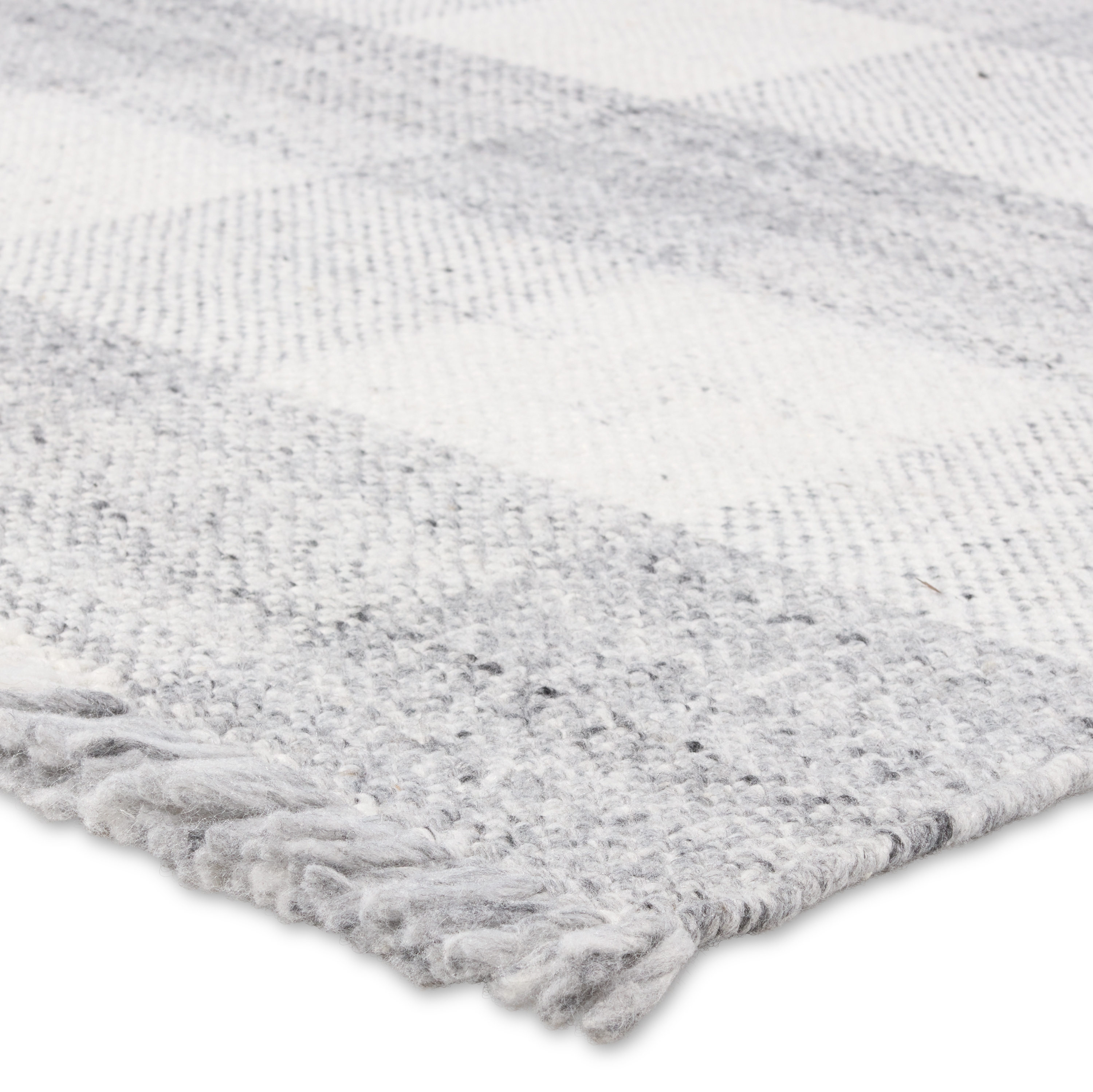 Truce Handmade Indoor/Outdoor Striped Gray/ Ivory Area Rug (18"X18") - Image 1