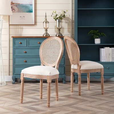 Troutdale King Louis Back Side Chair in Beige/Oak (Set of 2) - Image 0