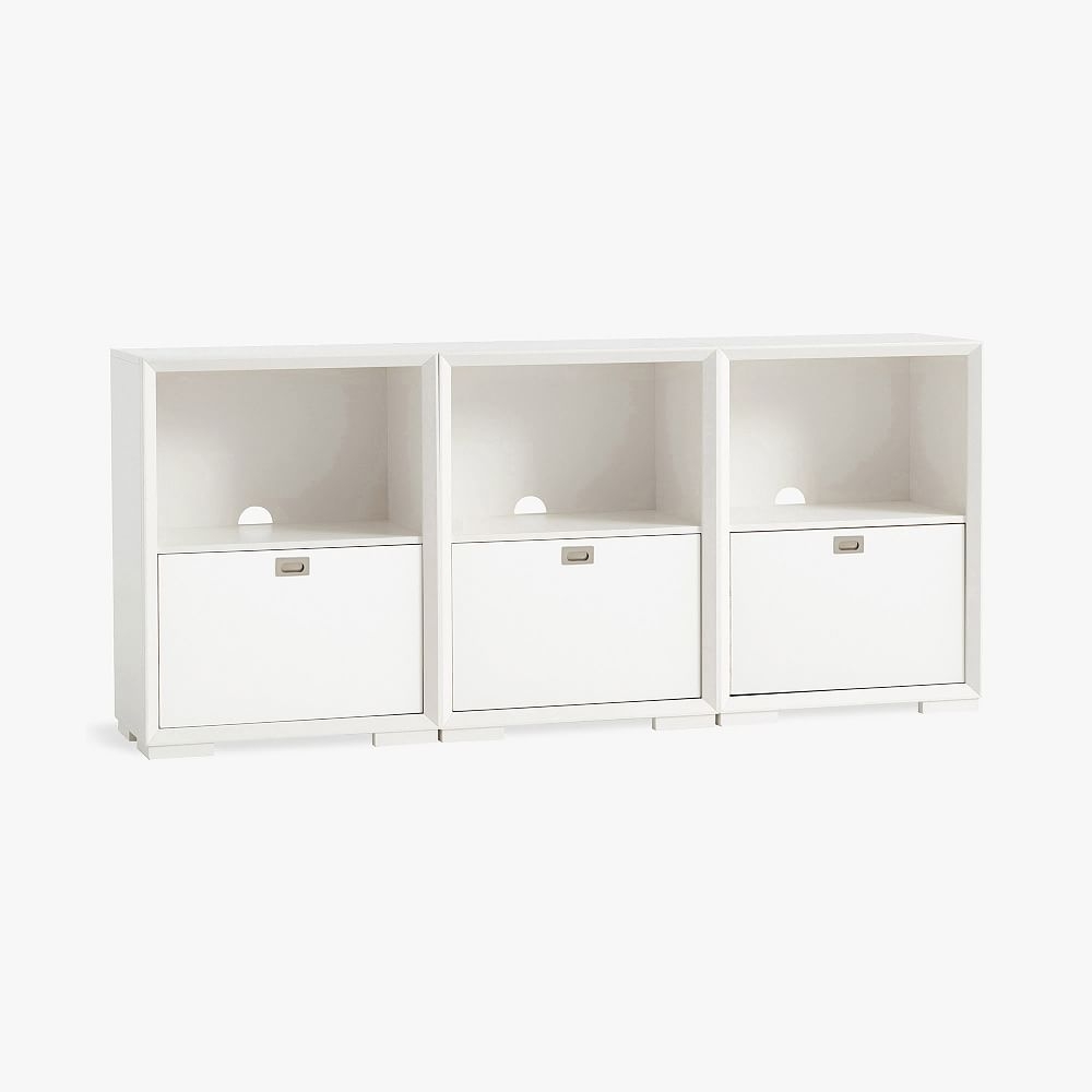 Callum Triple 1-Drawer Storage Cabinet With Feet, Simply White, In-Home - Image 0
