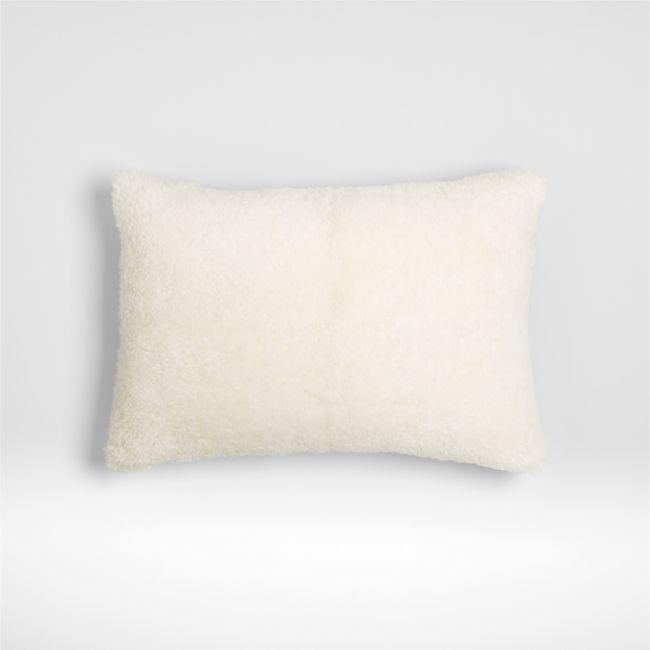 Malmo Shearling 22"x15" Ivory Throw Pillow Cover - Image 0