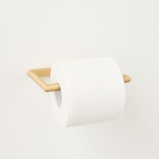 Curveaux Curved Brushed Brass Wall-Mounted Toilet Paper Holder - Image 0