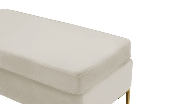 White Dee Mid Century Modern Bench with Storage - Tussah Snow - Image 4