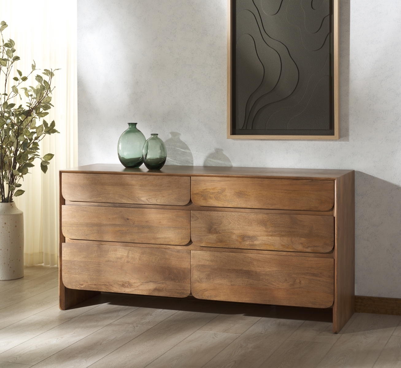 Grigorio 6 Drawer Dresser - Brown - Image 1