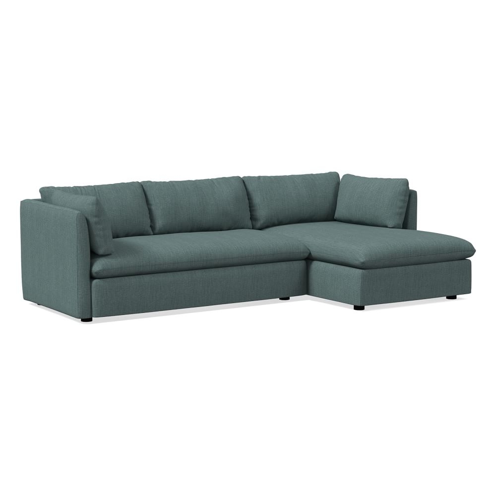 Shelter 105" Right 2-Piece Chaise Sectional, Basket Slub, Ocean - Image 0