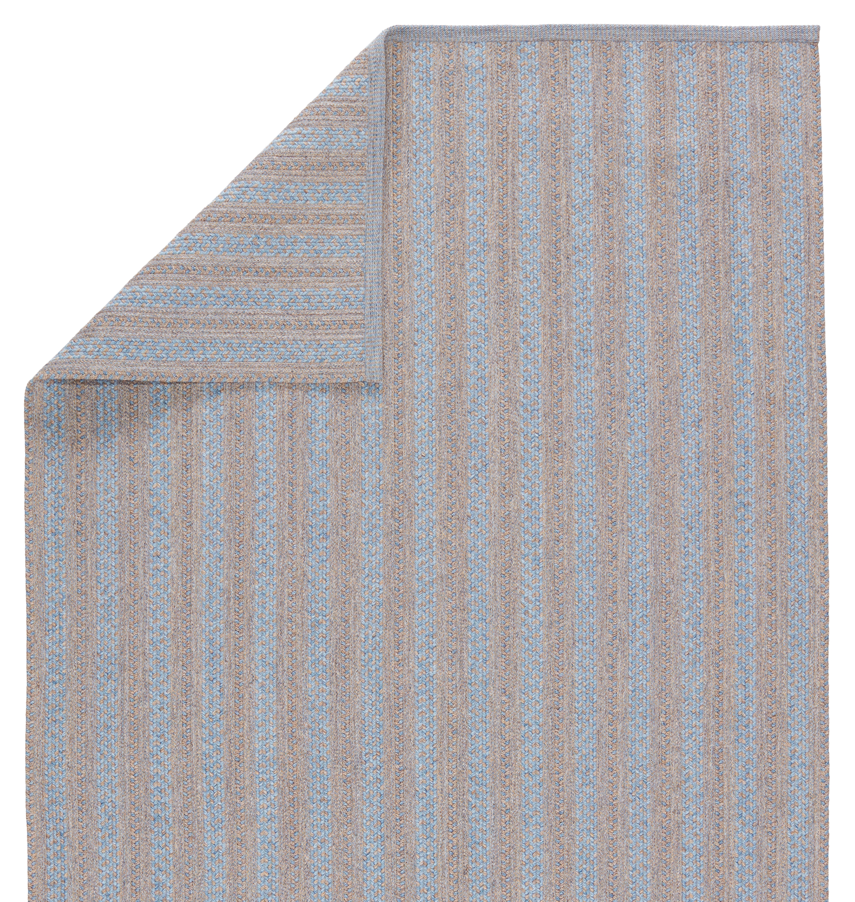 Topsail Indoor/ Outdoor Striped Light Blue/ Taupe Area Rug (4'X6') - Image 2