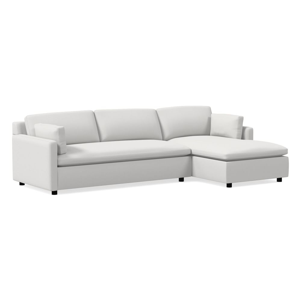 Marin 114" Right 2-Piece Chaise Sectional, Standard Depth, Performance Washed Canvas, White - Image 0