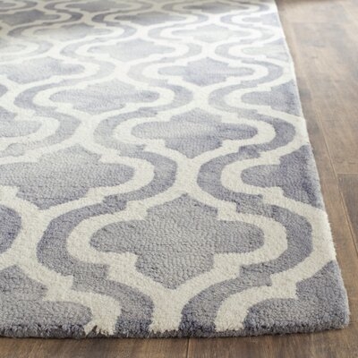 Adelei Hand-Tufted Wool Gray/Ivory Area Rug - Image 0