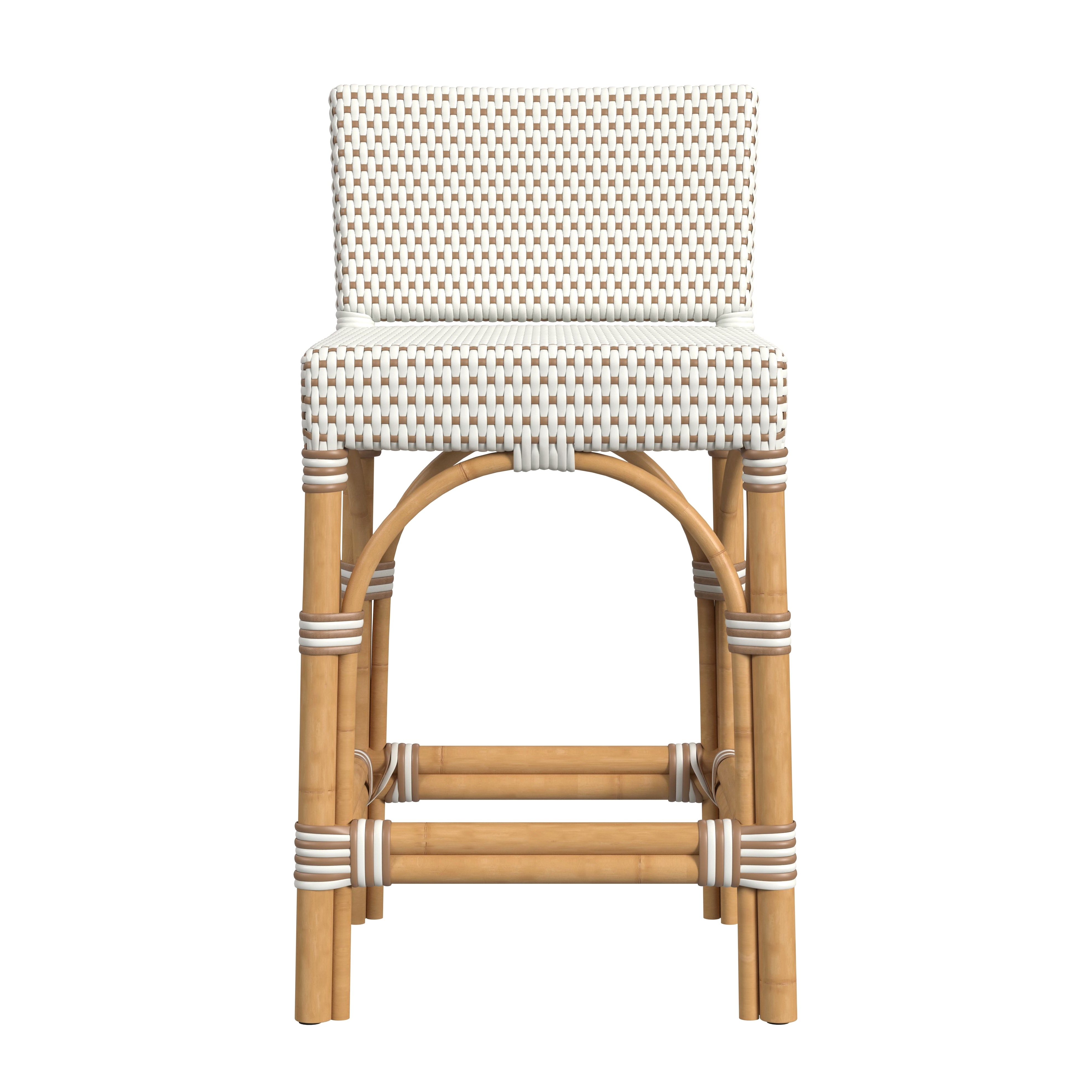 Amalfi Beige and White Outdoor Counter Stool - Image 1