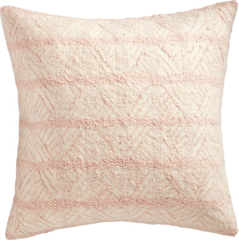 20" Tilda Pink/White Chevron Pillow with Feather-Down Insert - Image 1