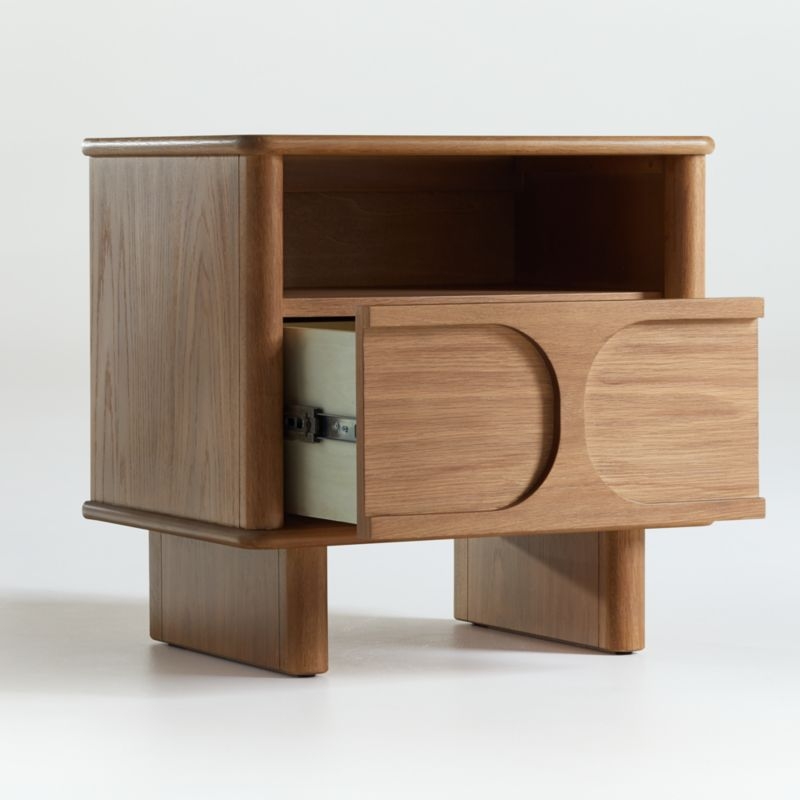 Wes Wood Nightstand with Drawer - Image 2