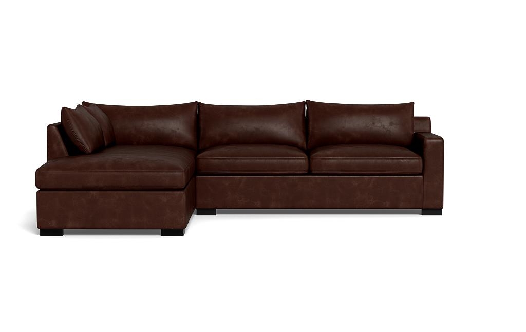 Sloan Leather Left Bumper Sleeper Sectional - Image 0