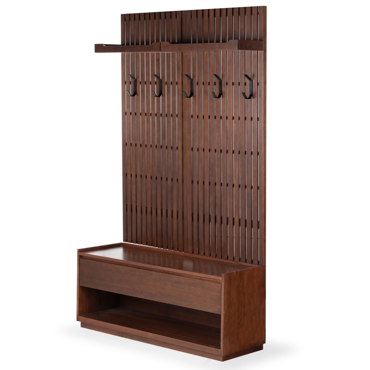 Petrabella Wood Hall Tree - Walnut/Black - Image 6