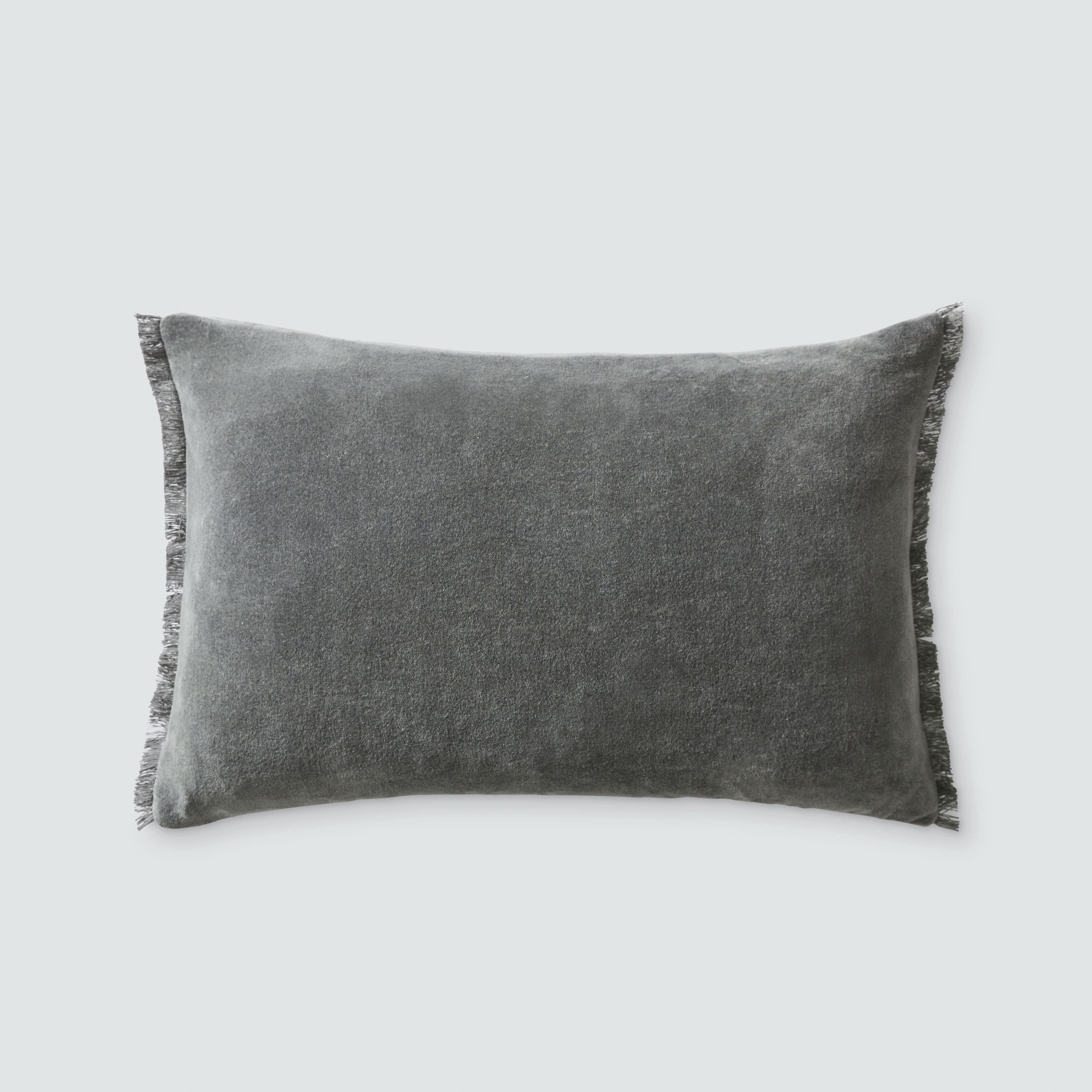 The Citizenry Naveta Velvet | Small Lumbar Pillow | 12" x 20" | moss - Image 5