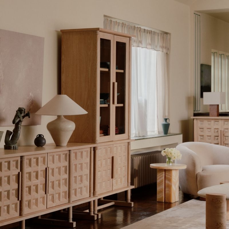 Honore Natural Oak Wood Tall Storage Cabinet by Athena Calderone - Image 2