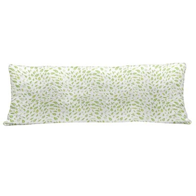 Ambesonne Leaf Fluffy Body Pillow Case Cover With Zipper, Various Types Of Green Fresh Leaves Illustration With Garden Summer Season Graphic Design, Accent Long Pillowcase, 20" X 55", Green - Image 0