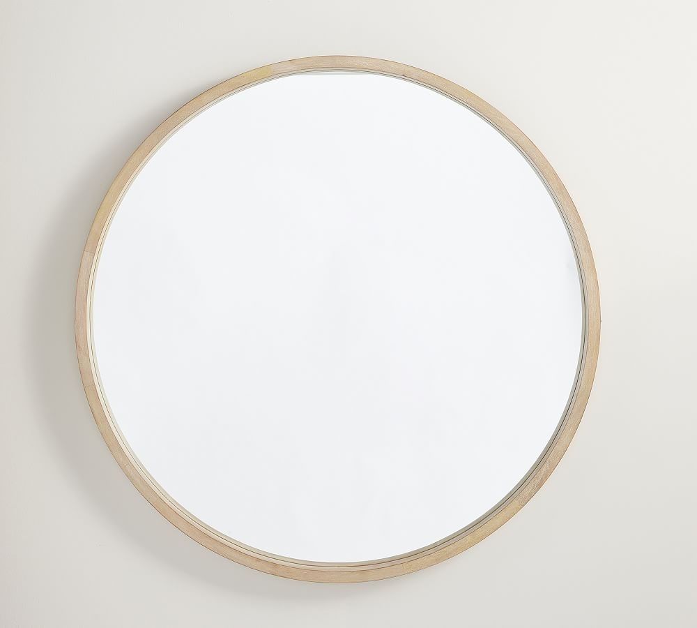 Cayman Mirror, Bleached Wood, 42" Round - Image 0