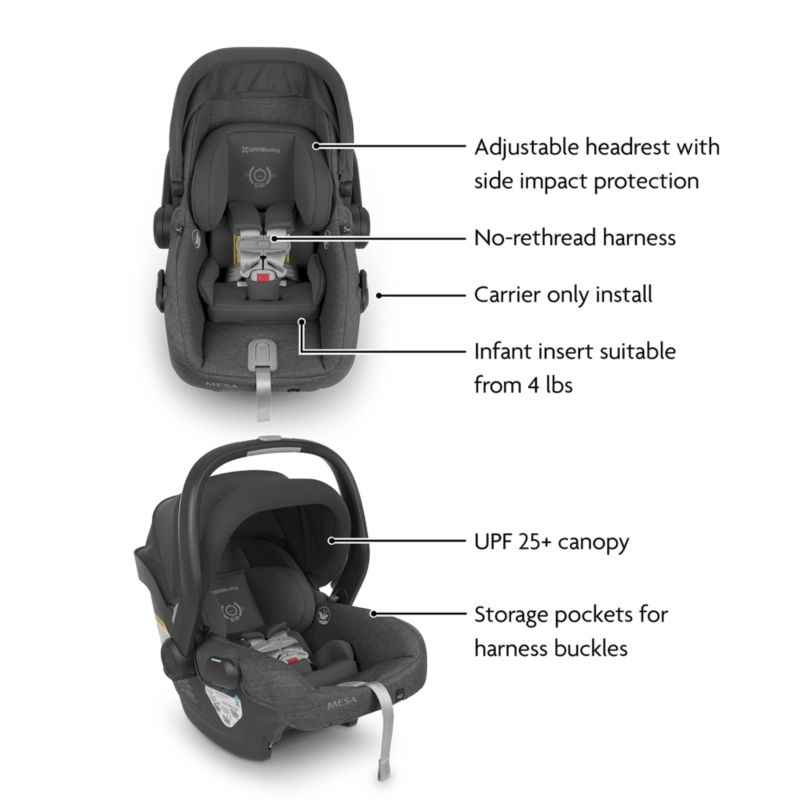 UPPAbaby Vista V3 Greyson Charcoal Melange Foldable Convertible Baby Stroller + Mesa V2 Infant Car Seat Travel System - Image 6