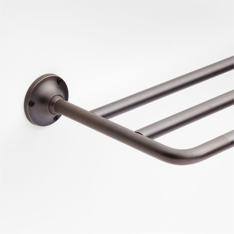 Classic Round Brushed Bronze Wall-Mounted Bathroom Towel Rack - Image 2