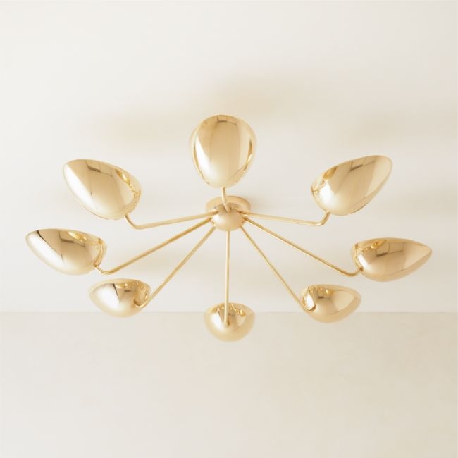Boccia Curved Shade Brass Flush Mount LIght - Image 0