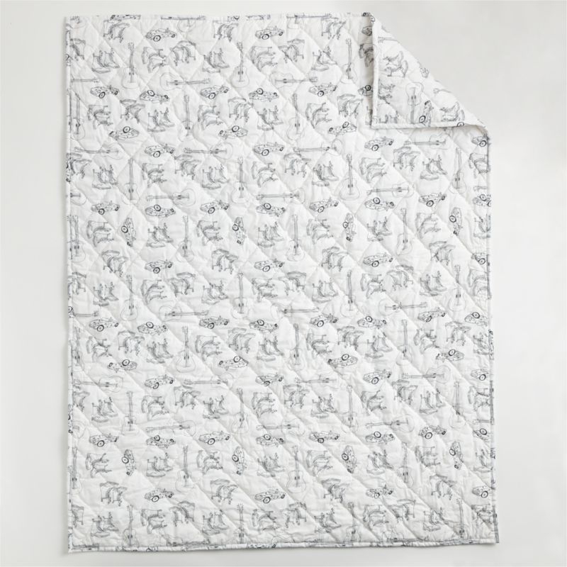 Lucca Indigo Baby Crib Quilt by Leanne Ford - Image 2