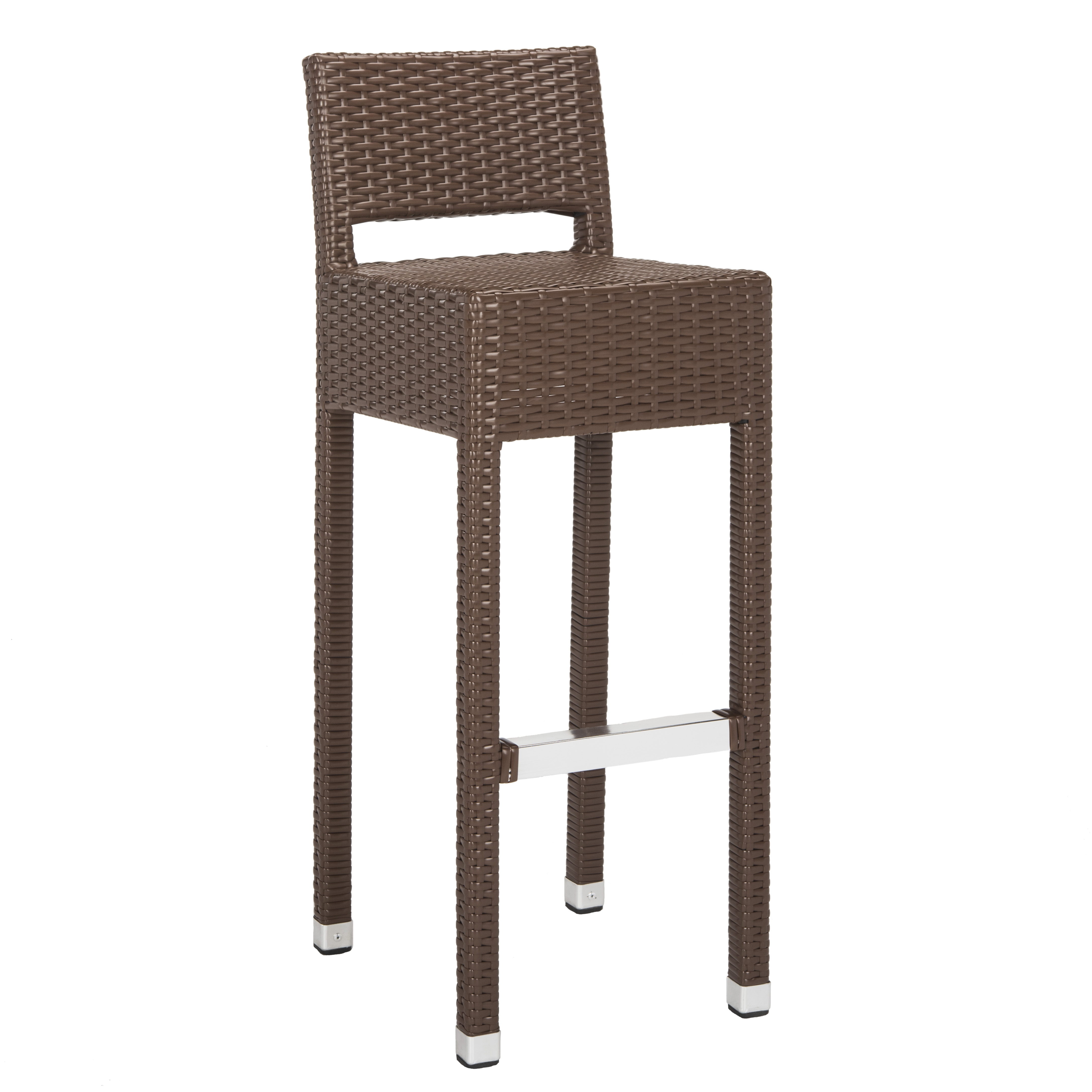 Landry Indoor-Outdoor Bar Stool - Brown - Safavieh - Image 1