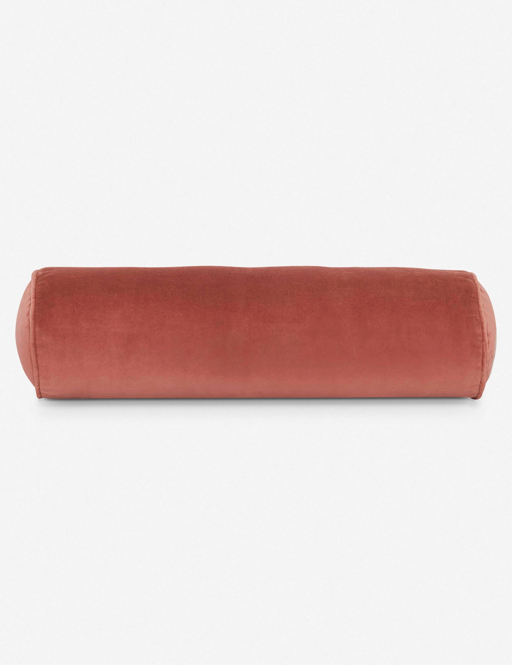 Sabine Velvet Bolster Pillow, Coral - Image 0