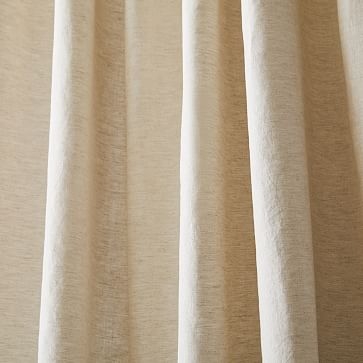 European Flax Linen Curtain - Natural with Blackout Liner, 48"x84" - Image 1