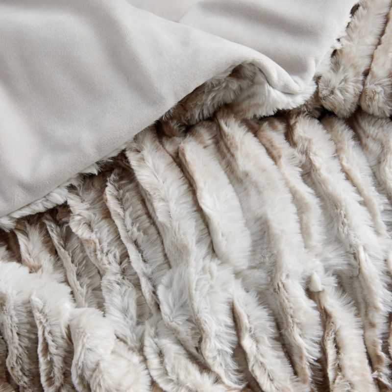 Taupe Luxe Faux Fur Throw - Image 1