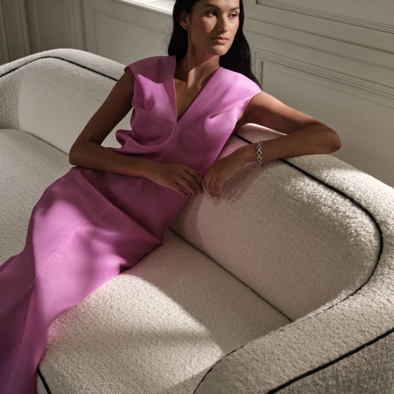 Mylene 97" Ivory Boucle Curved Sofa by goop - Image 5