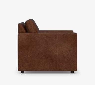 SoMa Sanford Square Arm Leather Armchair, Polyester Wrapped Cushions, Statesville Molasses - Image 2