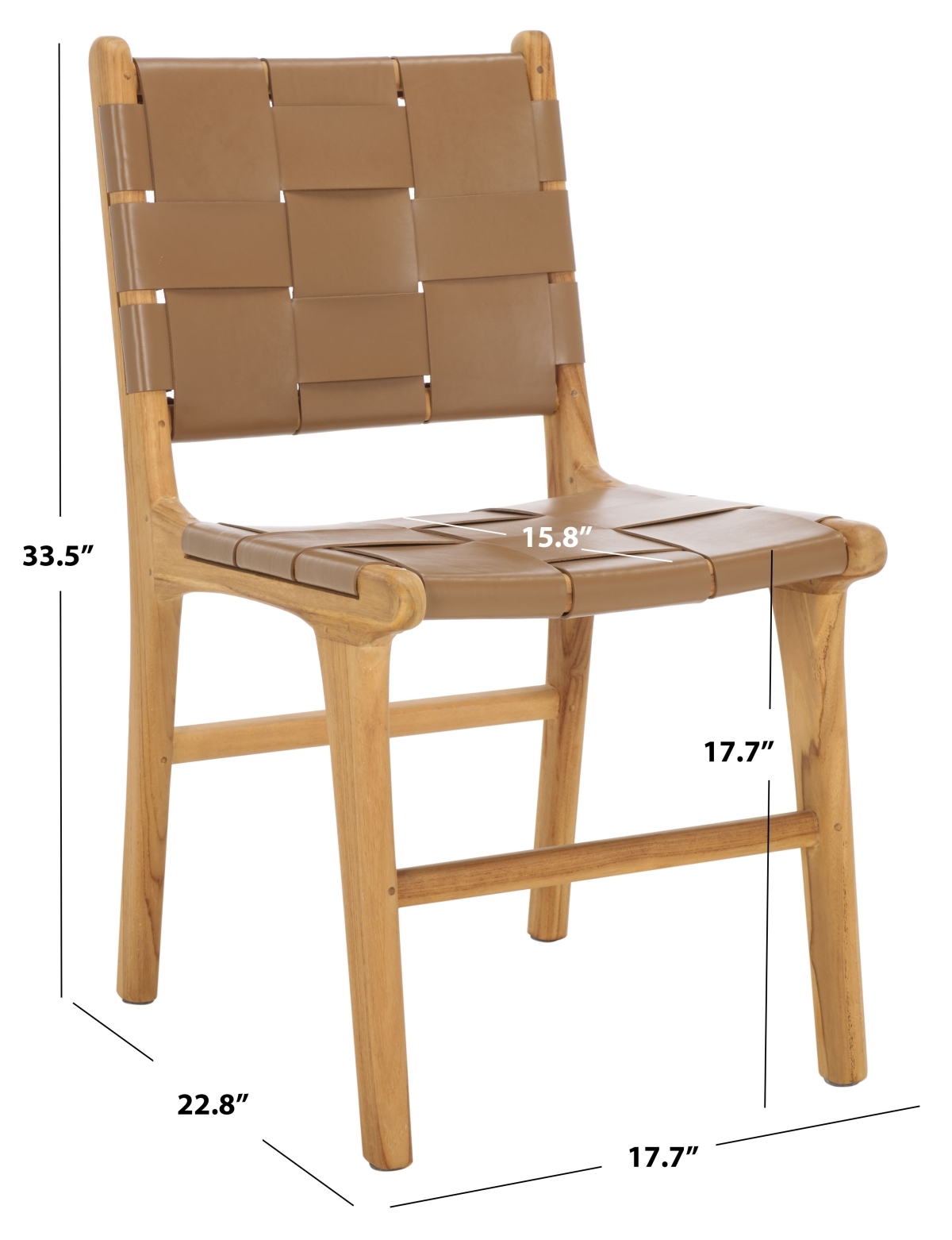 Cassaphina Woven Leather Chair - Brown/Natural - Image 9