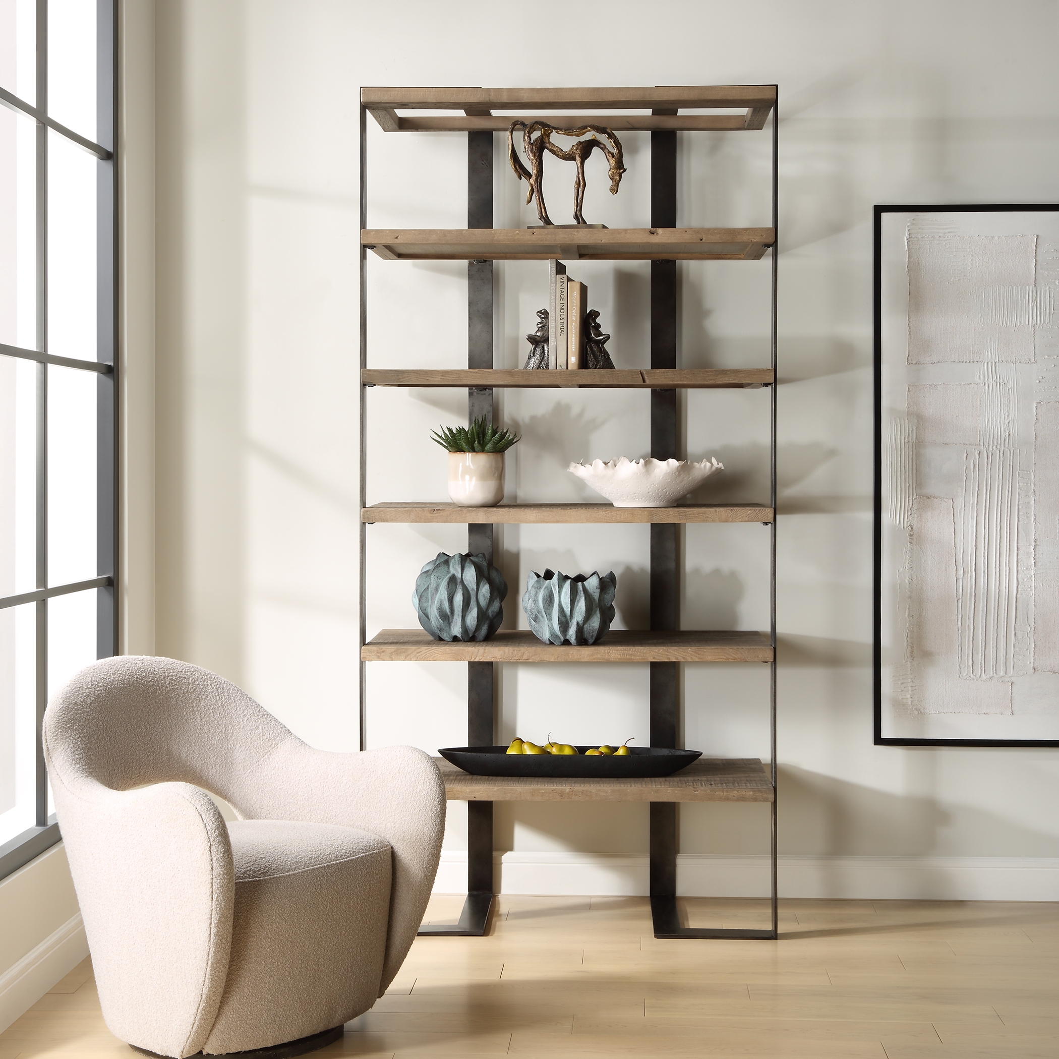 Felix Reclaimed Oak Etagere - Image 1