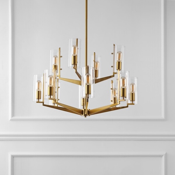 Safavieh Couture Jennica Glass Chandelier - Gold - Image 1