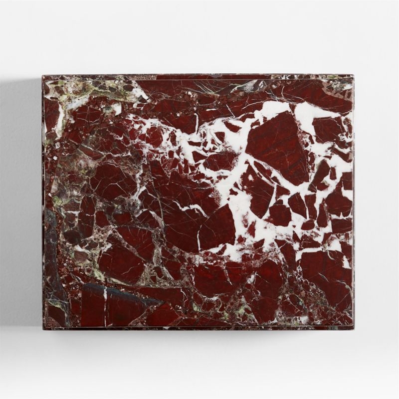 La Sienna Piccolo Dark Red Marble Plinth Side Table by Athena Calderone - Image 4