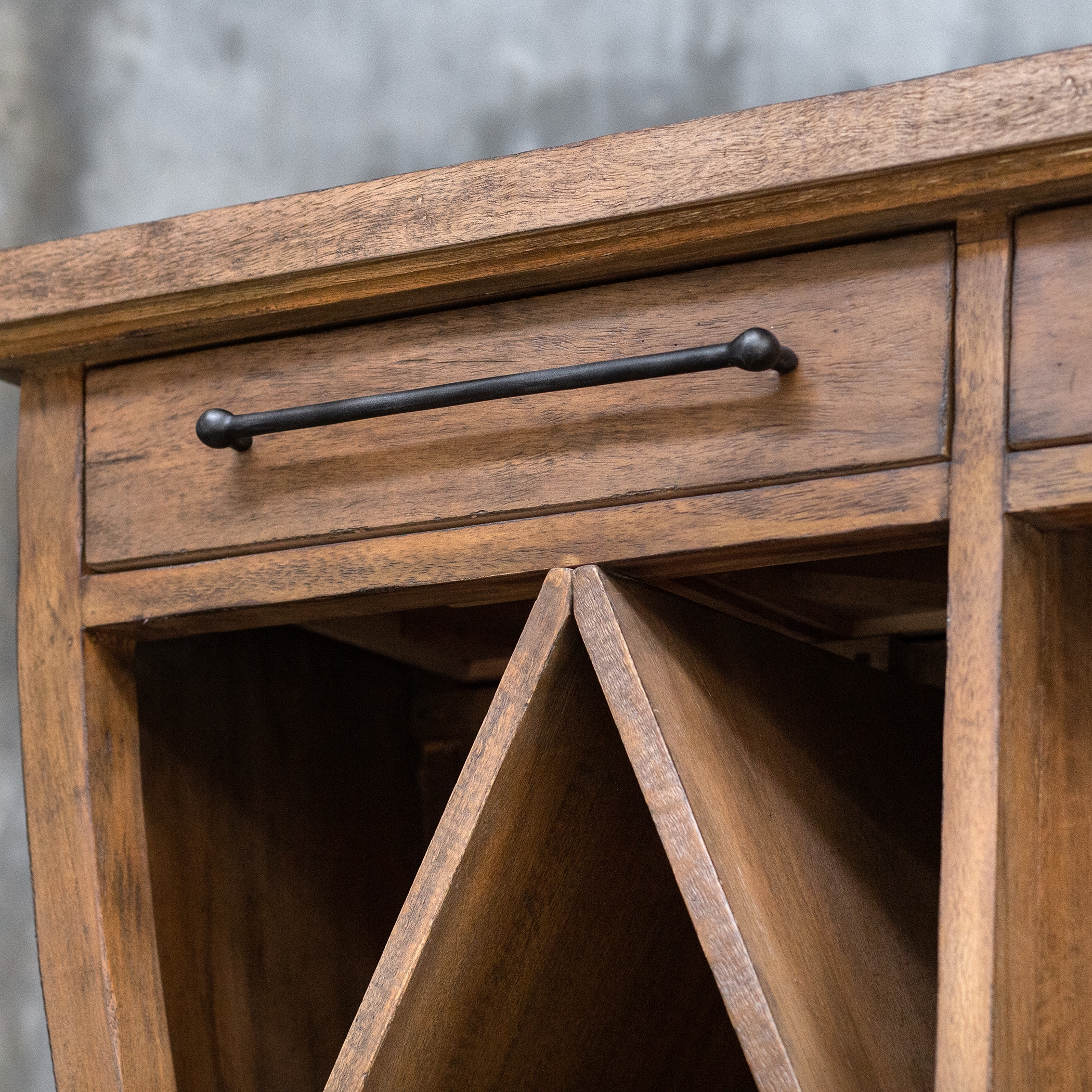 Aleph Rustic Wood Bar Cabinet - Image 2