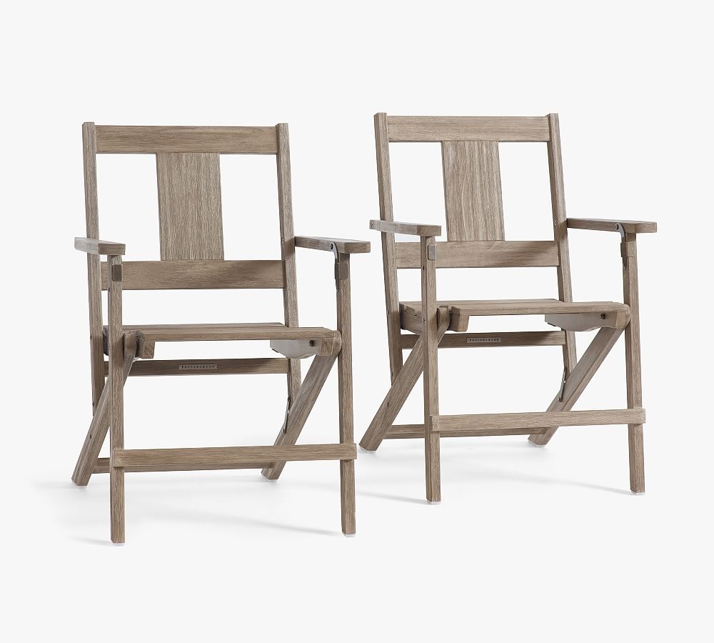 Indio FSC(R) Eucalyptus Folding Arm Chair, Set of 2, Gray Driftwood - Image 0
