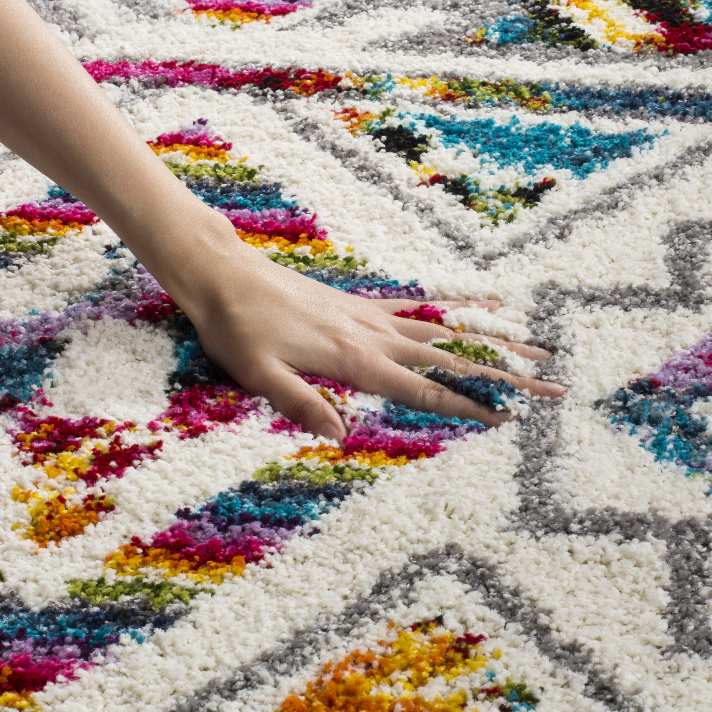 Arlo Home Woven Area Rug, FSG365A, Cream/Multi,  2' 3" X 8' - Image 1