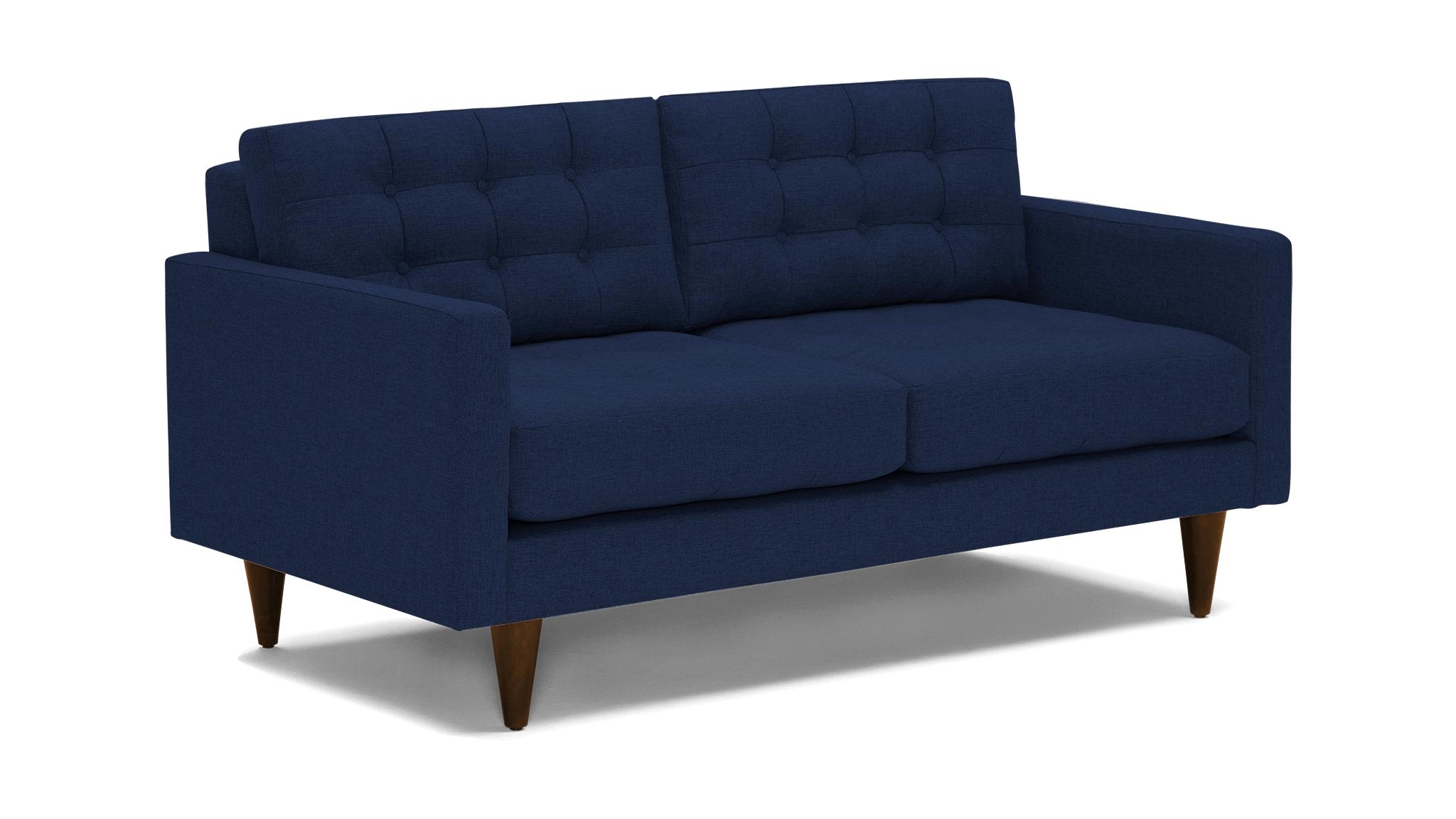 Blue Eliot Mid Century Modern Apartment Sofa - Royale Cobalt - Mocha - Image 1