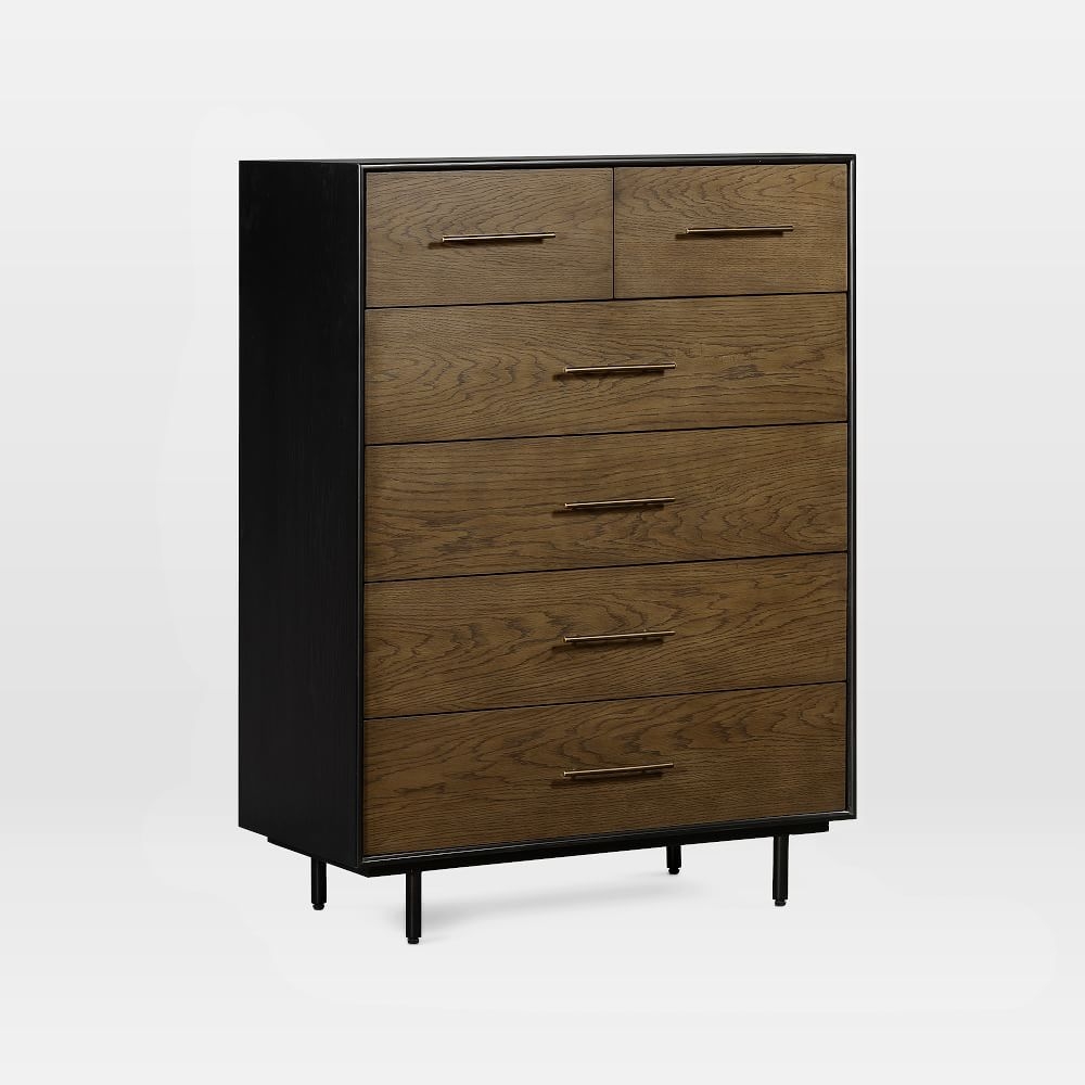 Oak Wood Wrapped 36" Tall 6-Drawer Dresser - Image 0