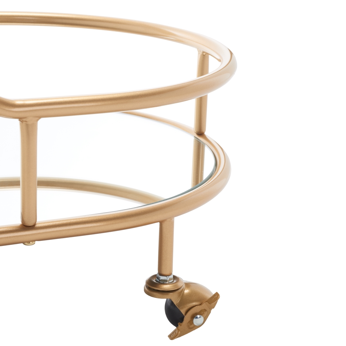 Midas 2 Tier Oval Bar Cart - Gold / Mirror - Safavieh - Image 3
