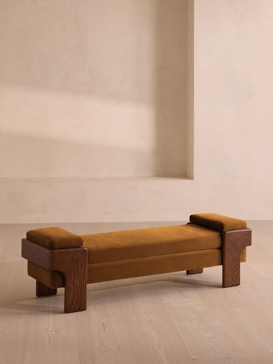 Marcia Bench, Mustard Velvet, US - Image 0