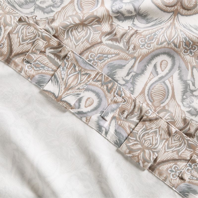 Entwined Elephants Natural Curtain Panel 108" - The White Lotus - Image 3