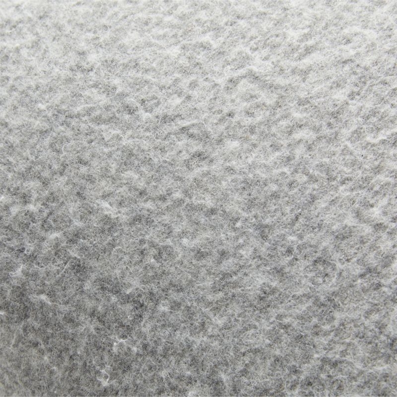 Tadeo Grey Boiled Wool Throw Pillow Cover 23"x23" - Image 2