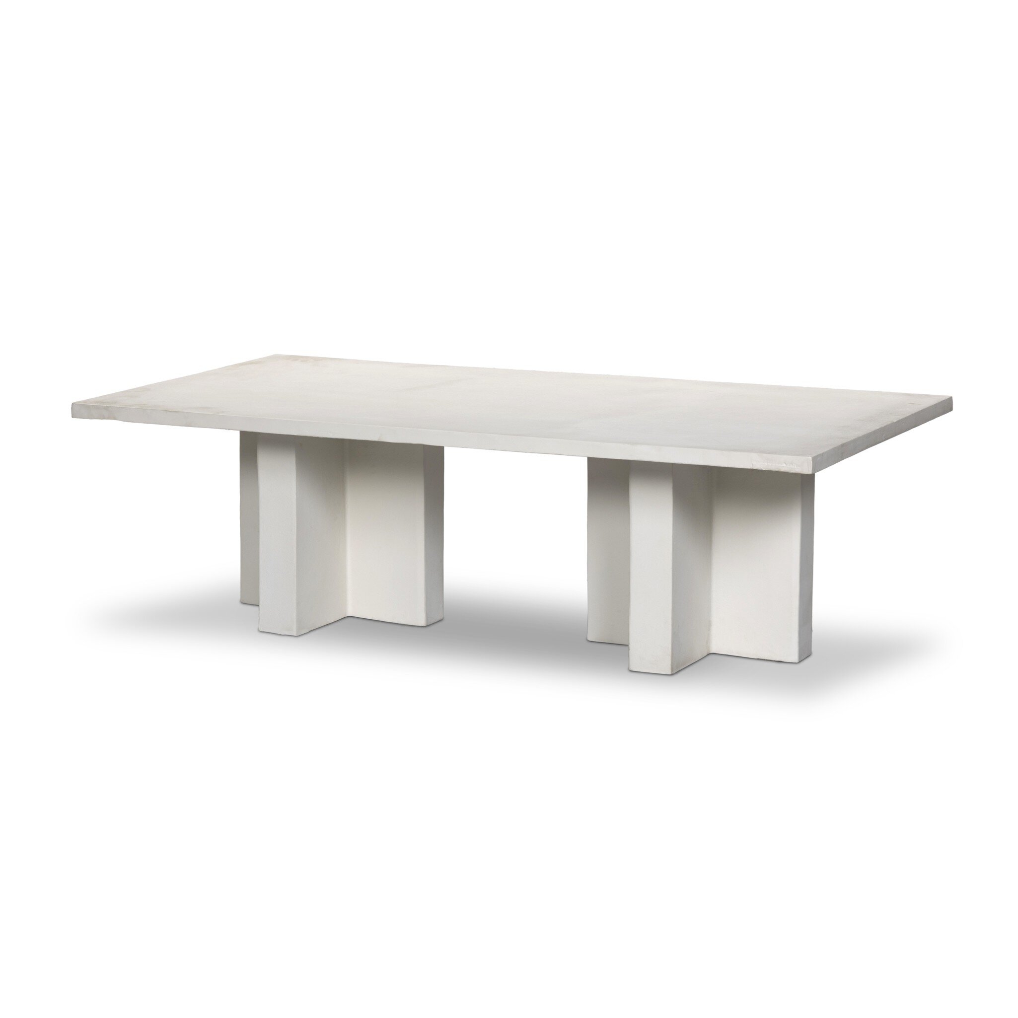 Terrell Outdoor Coffee Table - Matte White Cast Aluminum - Image 1