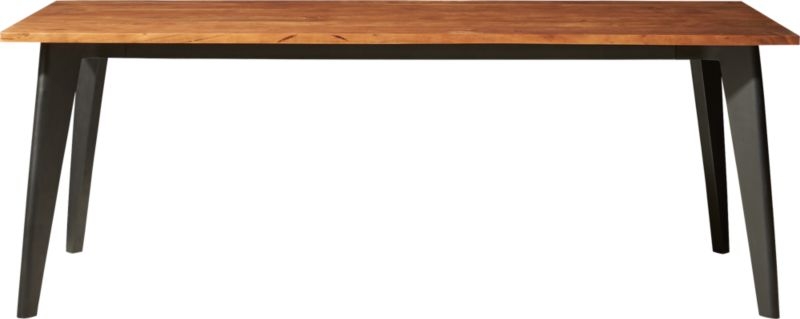 Harper Black Dining Table with Wood Top - Image 1