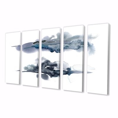 Abstract of Dark Blue Clouds II - 5 Piece Wrapped Canvas Painting Print Set - Image 0